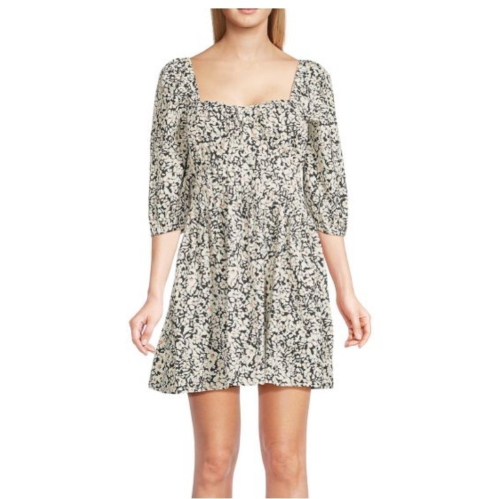 Anthropologie Greylin Floral Square Neck Puff Sleeve Empire Waist Dress Small